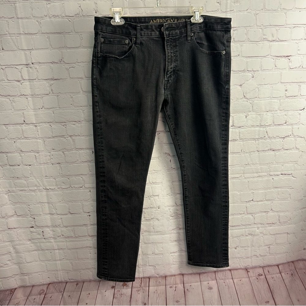 American Eagle Outfitters Extreme Flex 4 black denim slim ultimate comfort 34 - Picture 3 of 11